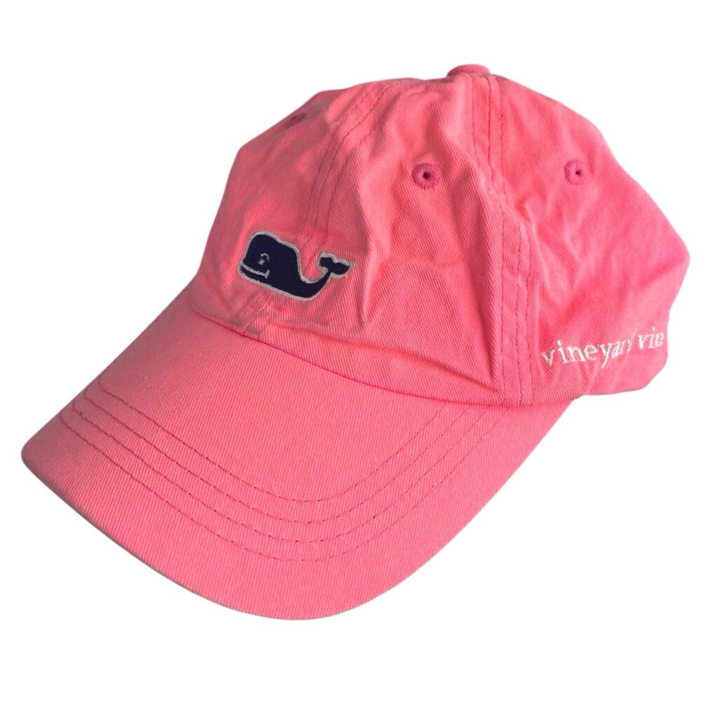 Vineyard Vines Women's Pink Embroidered Logo Strapback Baseball Hat Cap One Size